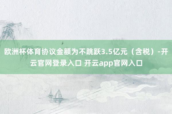 欧洲杯体育协议金额为不跳跃3.5亿元(含税)-开云官网登录入口 开云app官网入口