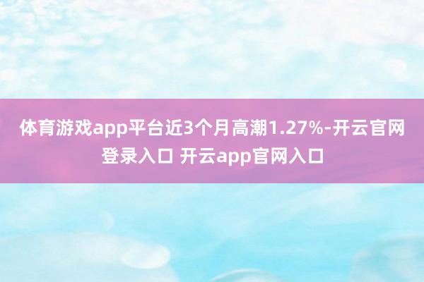 体育游戏app平台近3个月高潮1.27%-开云官网登录入口 开云app官网入口