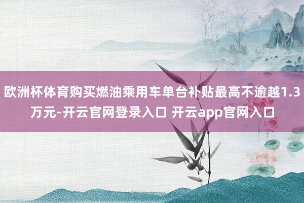 欧洲杯体育购买燃油乘用车单台补贴最高不逾越1.3万元-开云官网登录入口 开云app官网入口