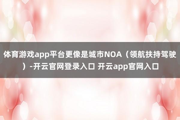 体育游戏app平台更像是城市NOA（领航扶持驾驶）-开云官网登录入口 开云app官网入口
