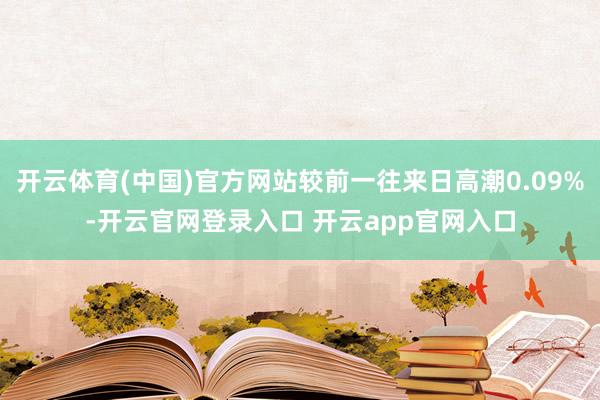 开云体育(中国)官方网站较前一往来日高潮0.09%-开云官网登录入口 开云app官网入口