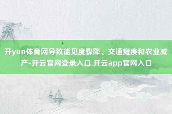 开yun体育网导致能见度骤降、交通瘫痪和农业减产-开云官网登录入口 开云app官网入口